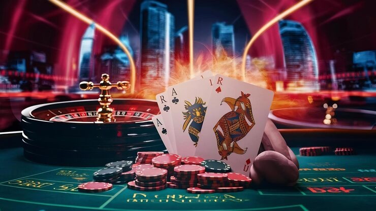 Slot game interface with current balance display
